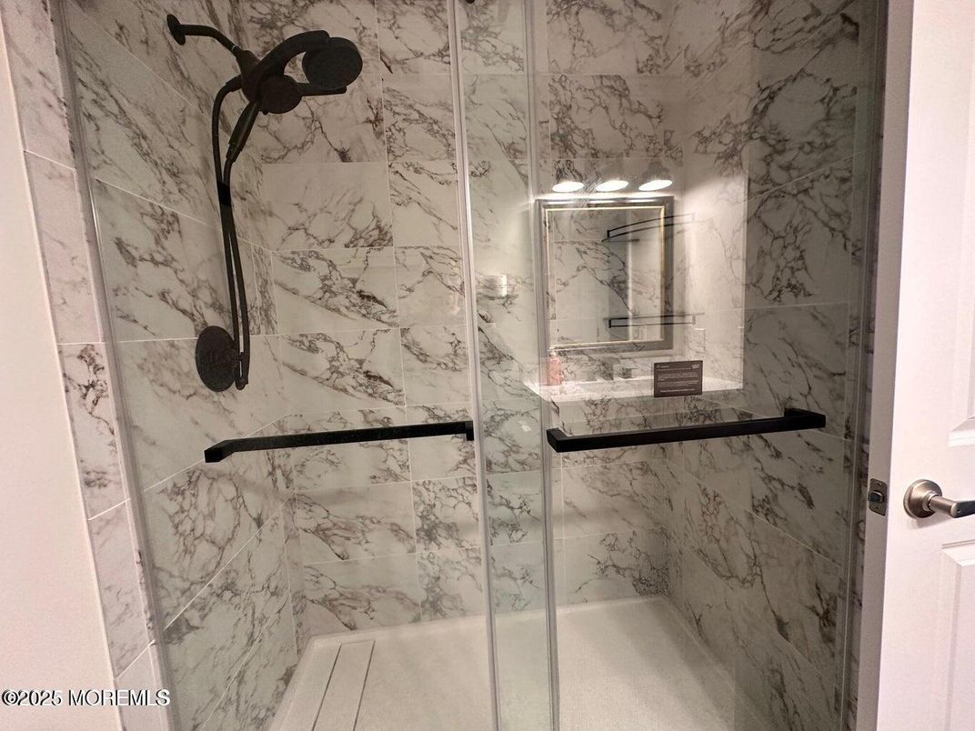 Bathroom, Glass Shower, Interior, Marble Walls