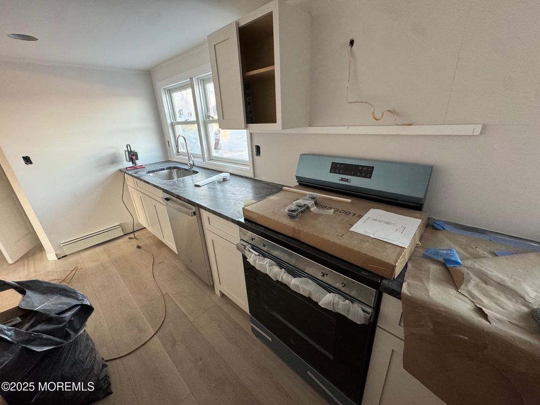 Interior, Kitchen, Stainless Steel Appliances, Wood Texture Flooring