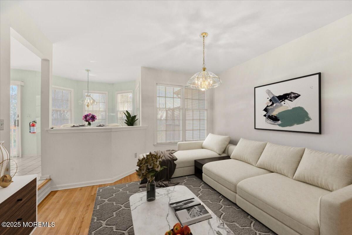 Interior, Living room, Pendant Lights, Wood Texture Flooring