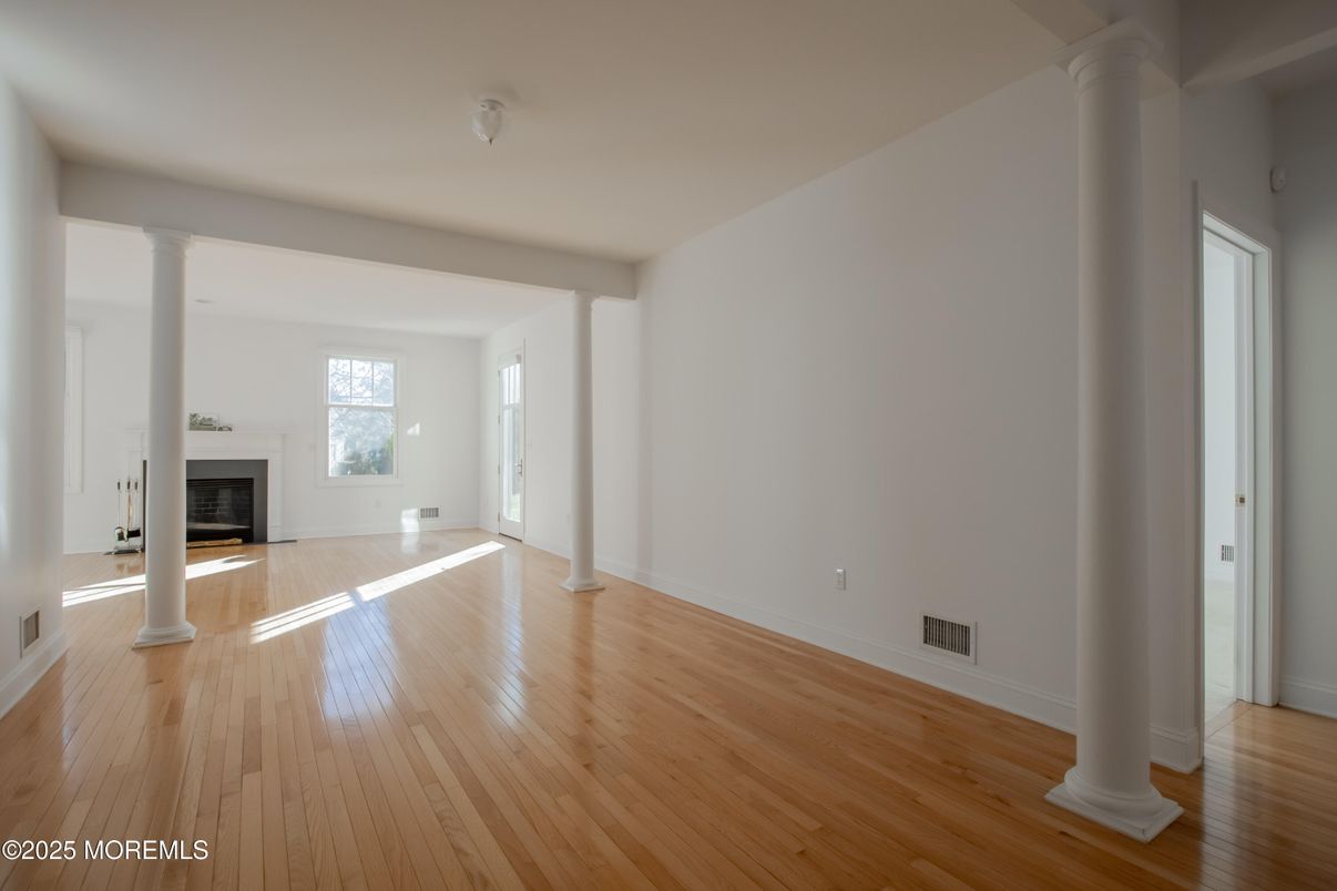 Empty room, Fireplace, Interior, Wood Texture Flooring