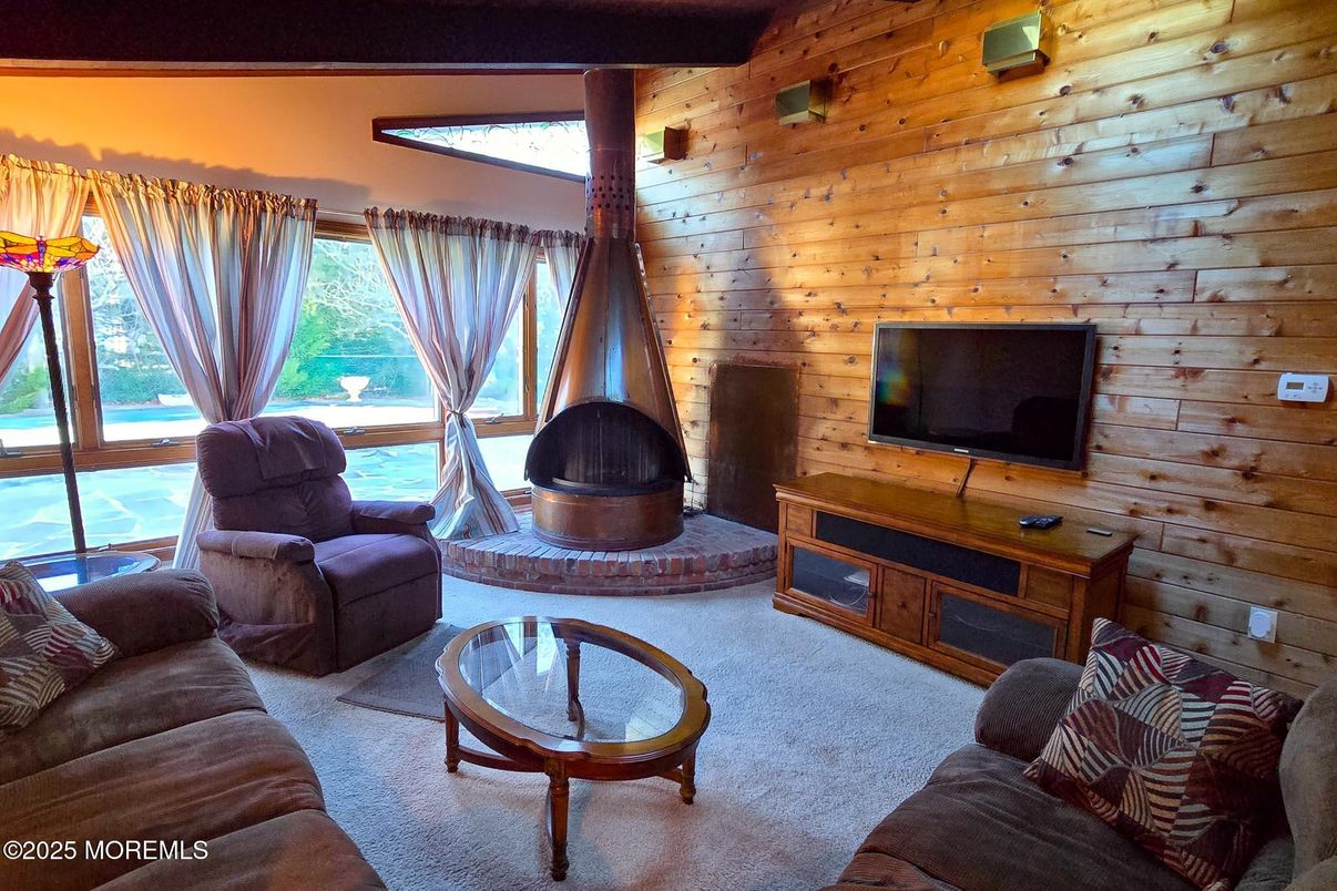 Fireplace, Interior, Living room, Wooden Walls