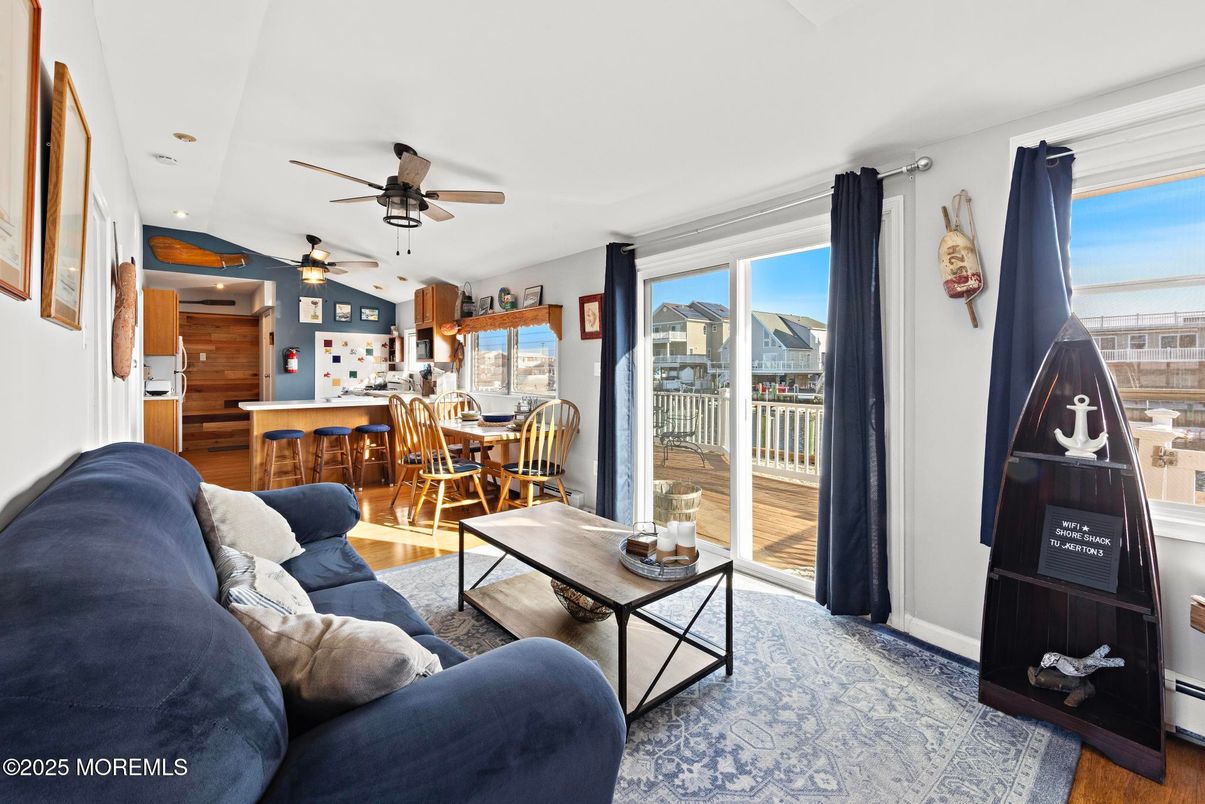 Dining room, Interior, Kitchen, Living room, Recessed Lighting, Wood Texture Flooring