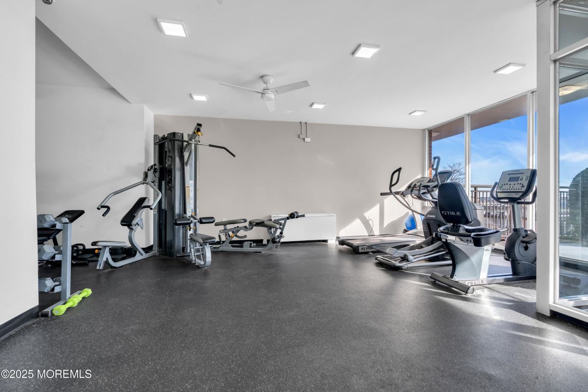 Fitness Equipment, Gym, Interior, Recessed Lighting