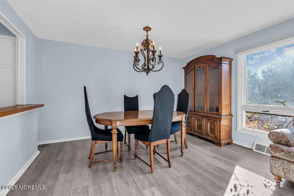 Chandelier, Dining room, Interior, Wood Texture Flooring