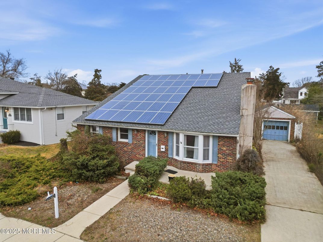 Attached, Detached Garage, Exterior, Facade, Brick Facade, Solar Panels, Cape Cod
