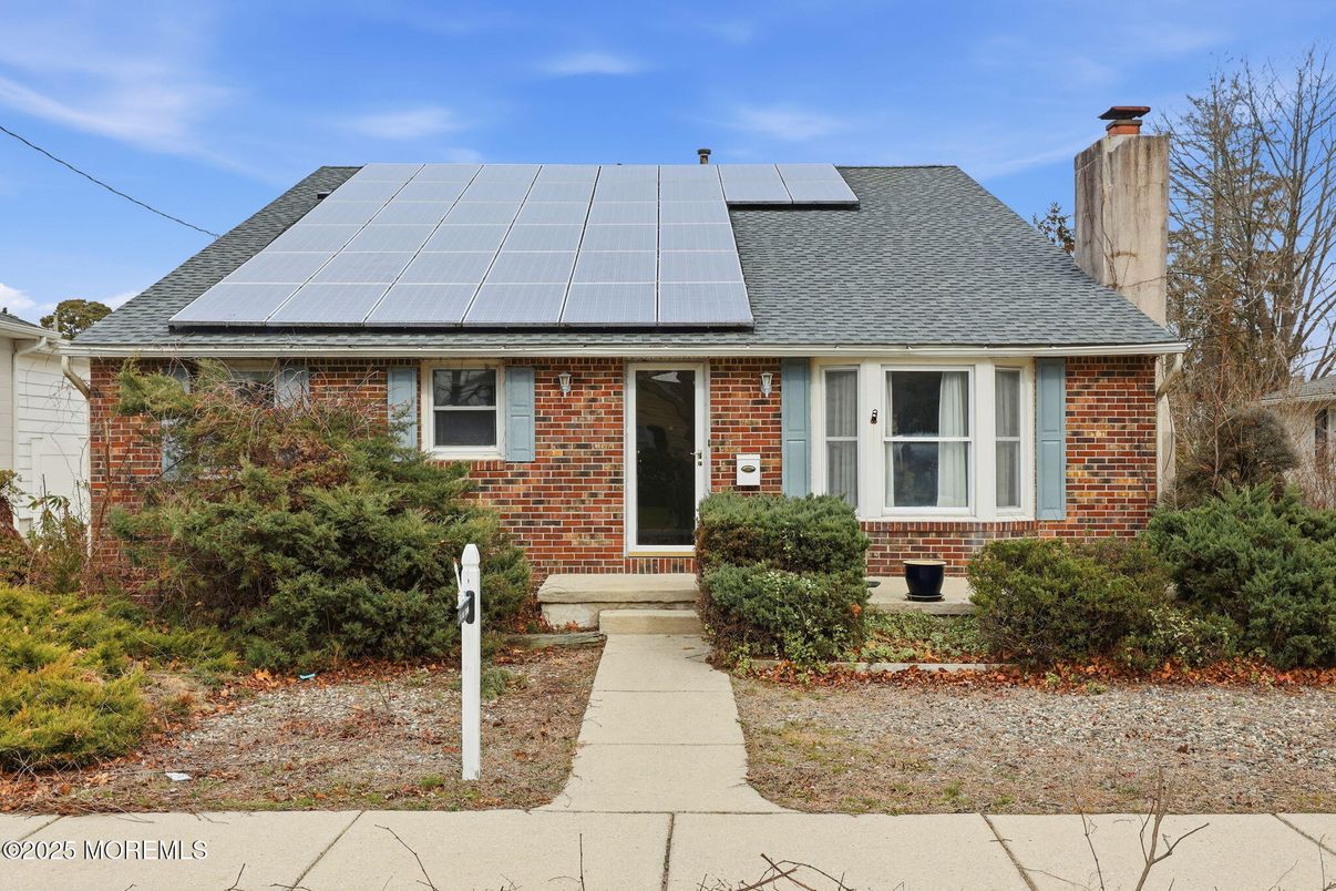 Exterior, Facade, Brick Facade, Solar Panels, Cape Cod