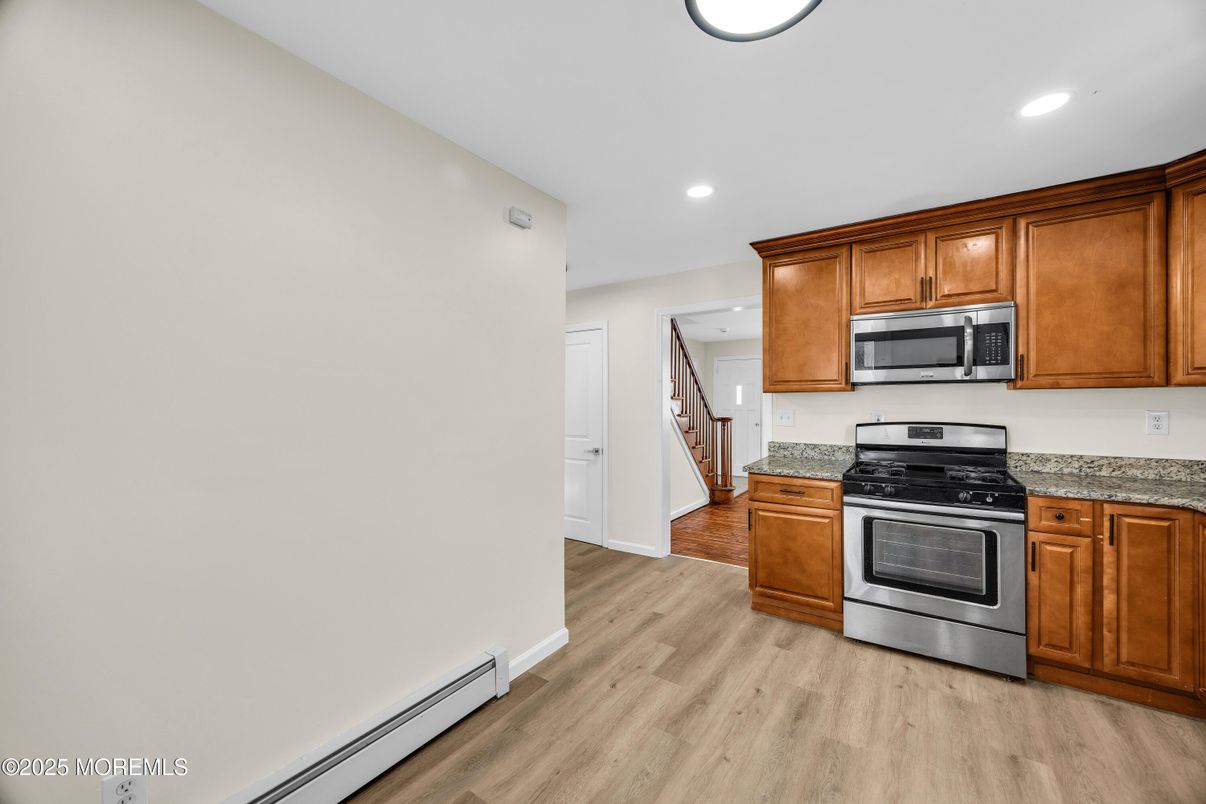 Interior, Kitchen, Recessed Lighting, Wood Texture Flooring