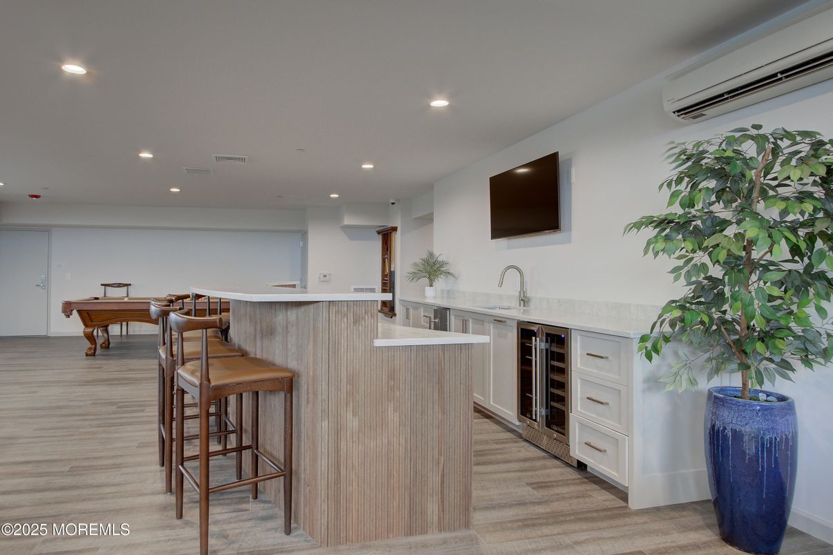 Billiard Table, Game Room, Interior, Recessed Lighting, Wood Texture Flooring