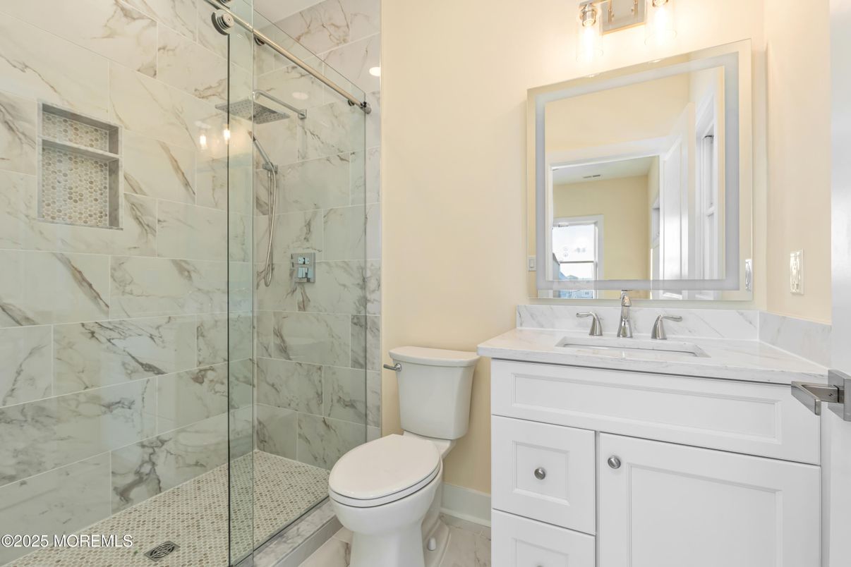 Bathroom, Glass Shower, Interior, Marble Walls