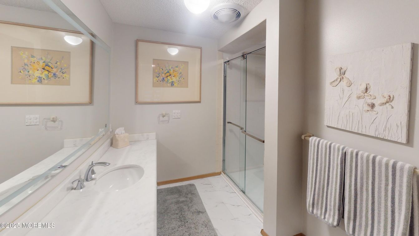 Bathroom, Glass Shower, Interior, Marble