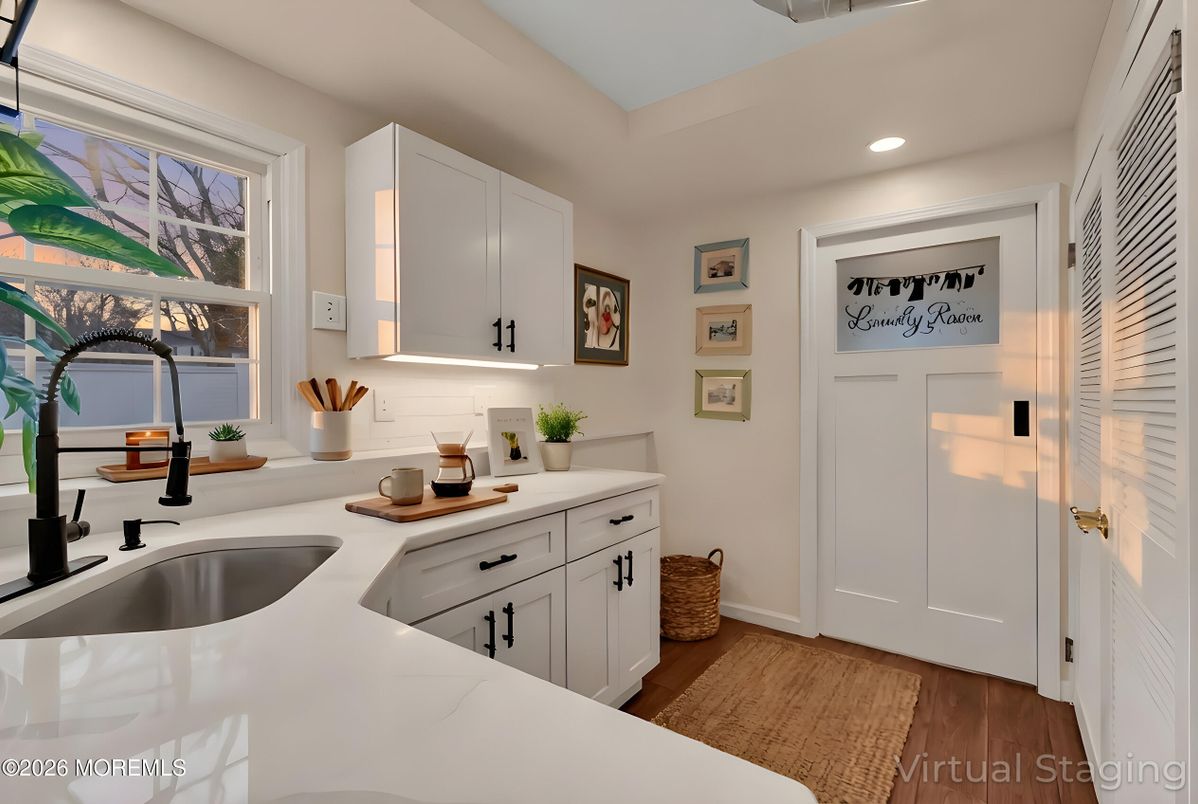 Interior, Kitchen, Recessed Lighting, Wood Texture Flooring