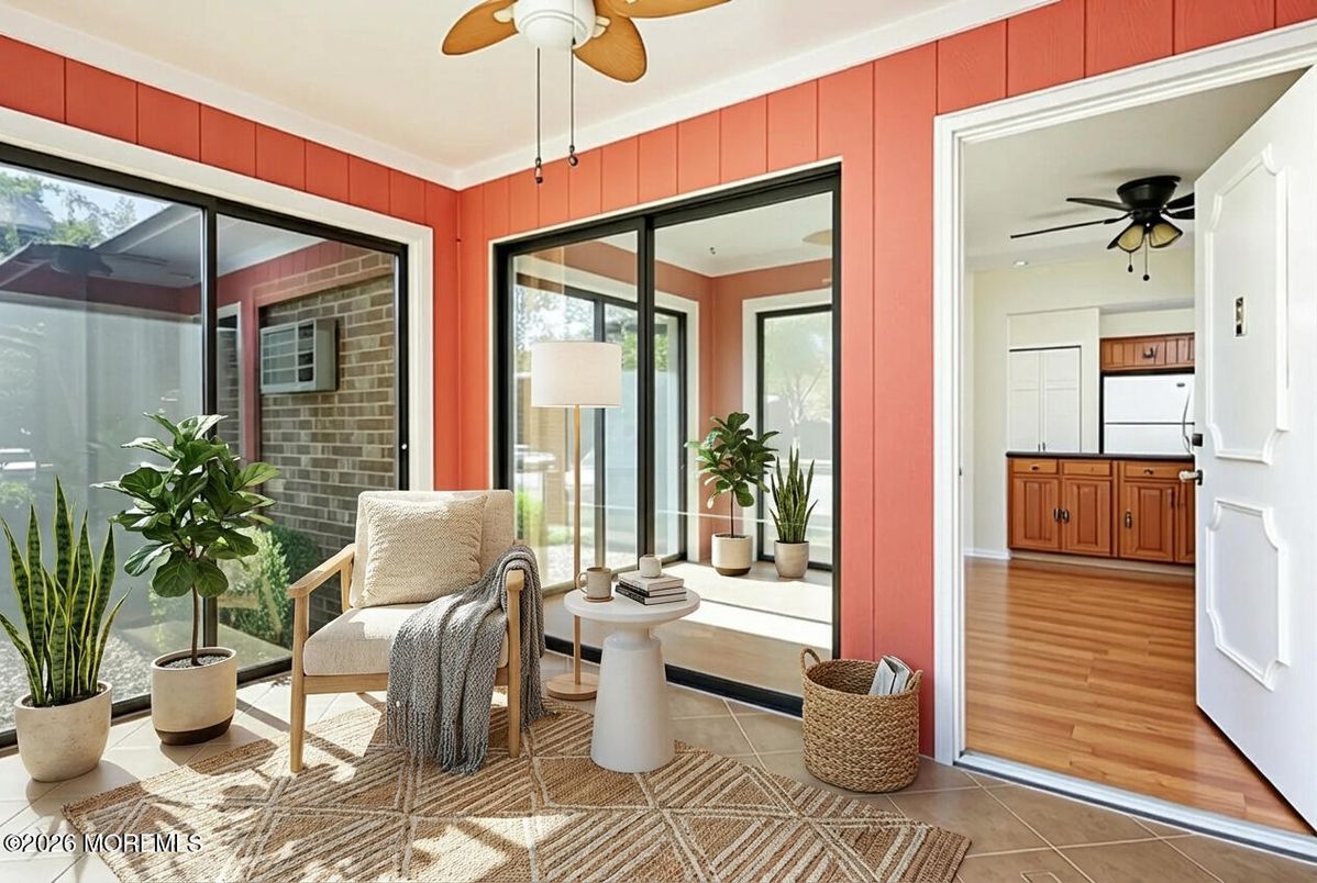 Interior, Stone Walls, Wood Texture Flooring