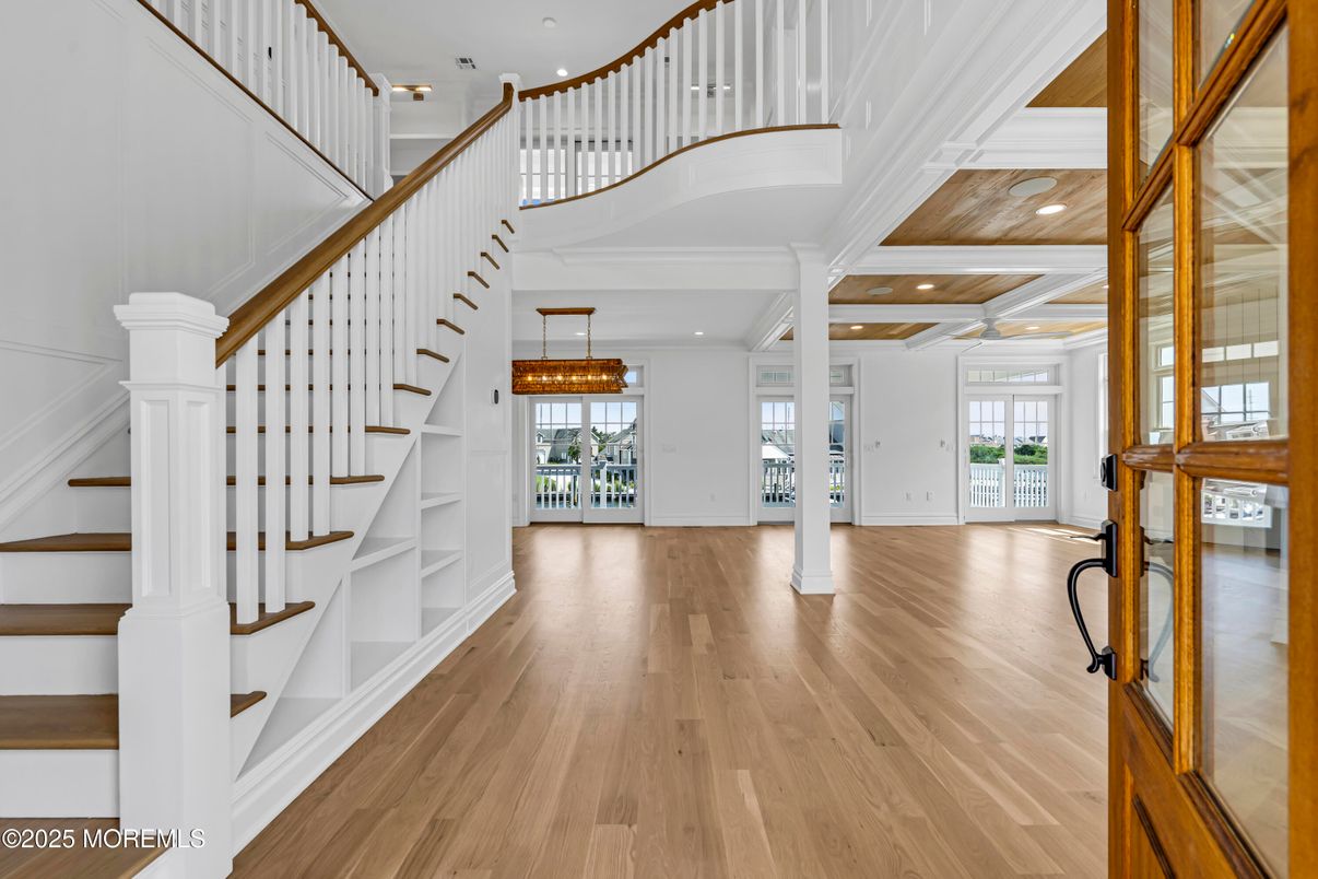 Chandelier, Interior, Recessed Lighting, Wood Texture Flooring