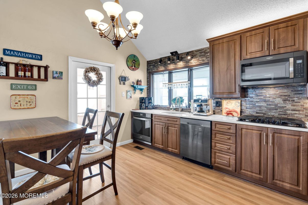 Chandelier, Dining room, Interior, Kitchen, Wood Texture Flooring
