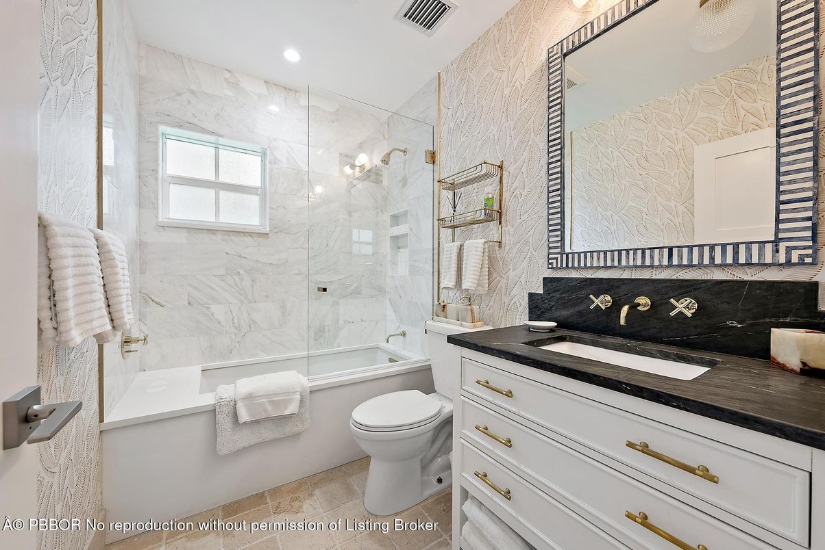 Bathroom, Glass Shower, Interior, Marble Walls, Recessed Lighting