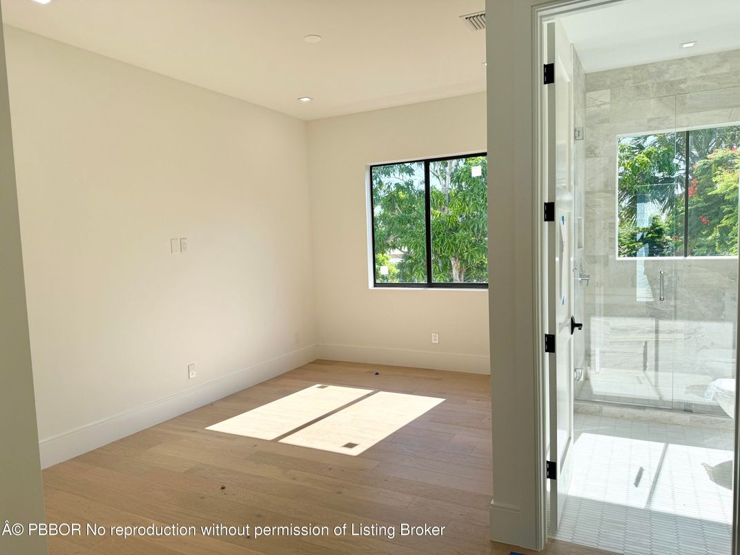 Bathroom, Empty room, Interior, Recessed Lighting, Wood Texture Flooring