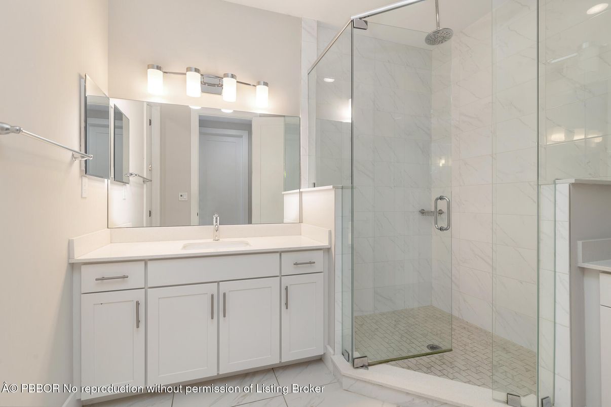 Bathroom, Glass Shower, Interior, Marble Walls