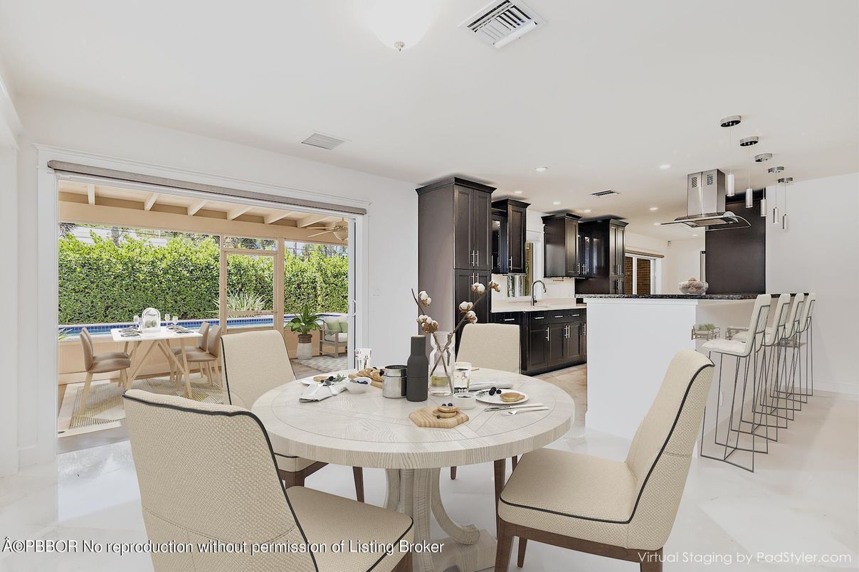 Dining room, Interior, Kitchen, Recessed Lighting