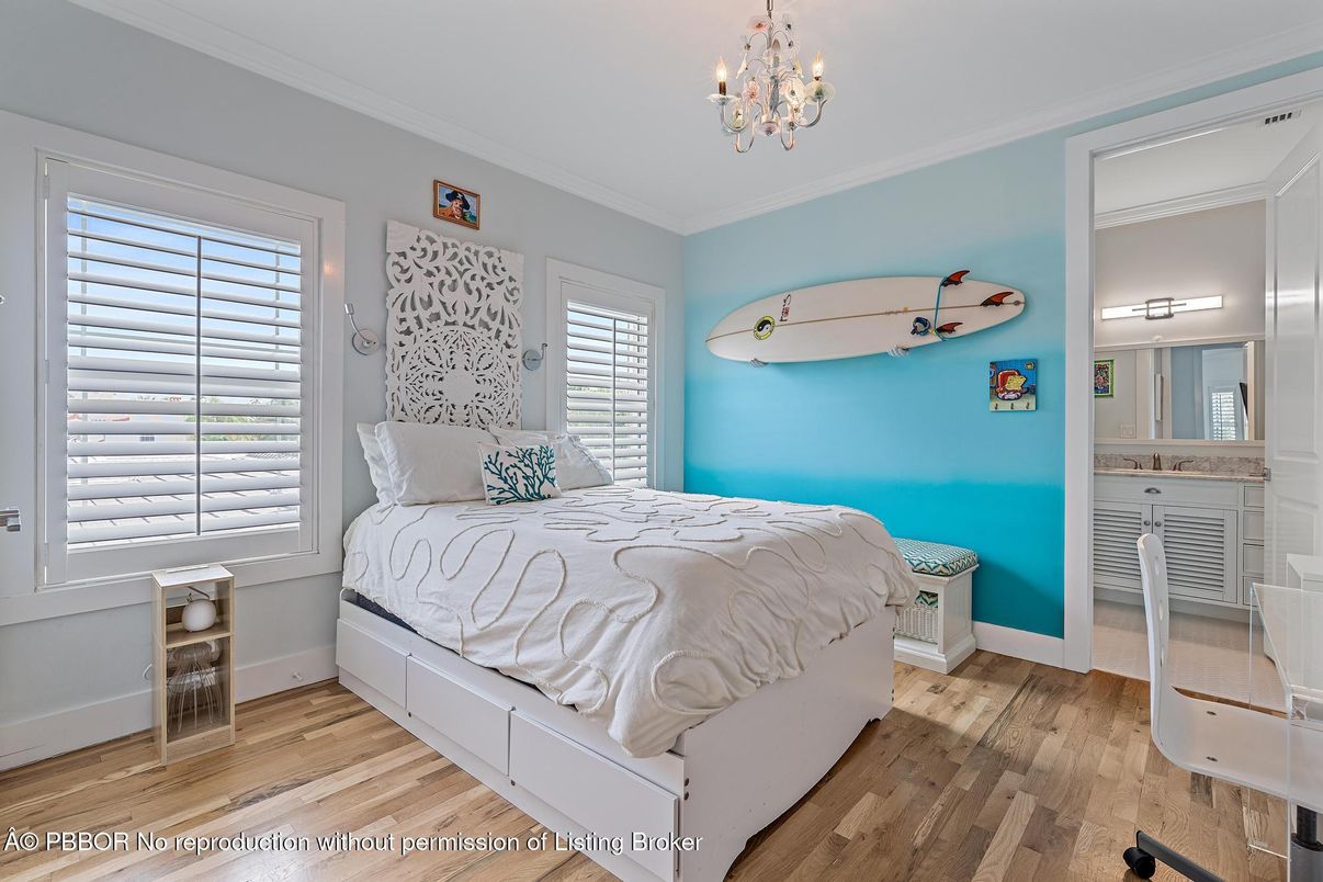 Bedroom, Chandelier, Interior, Wood Texture Flooring