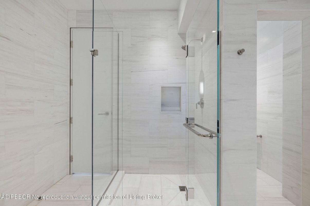 Bathroom, Glass Shower, Interior, Marble Walls
