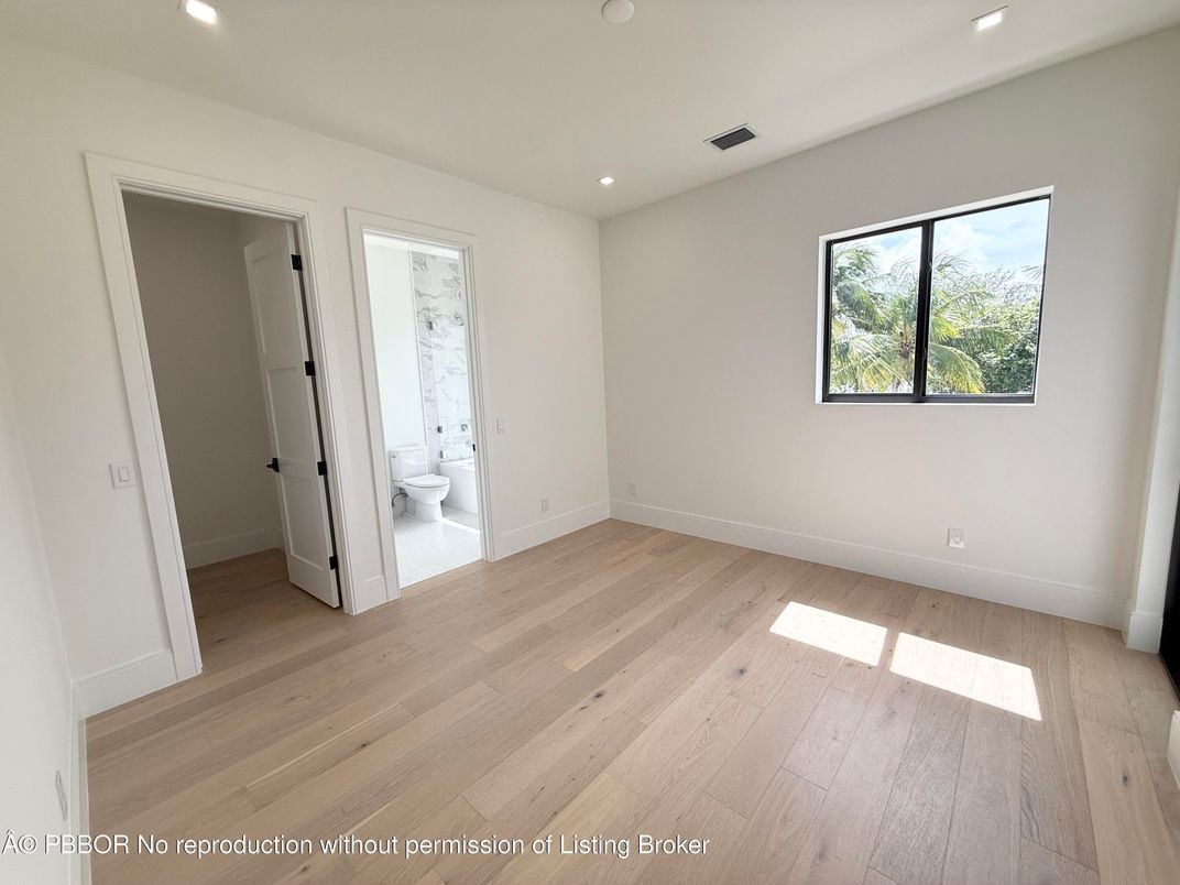 Bathroom, Empty room, Interior, Recessed Lighting, Wood Texture Flooring