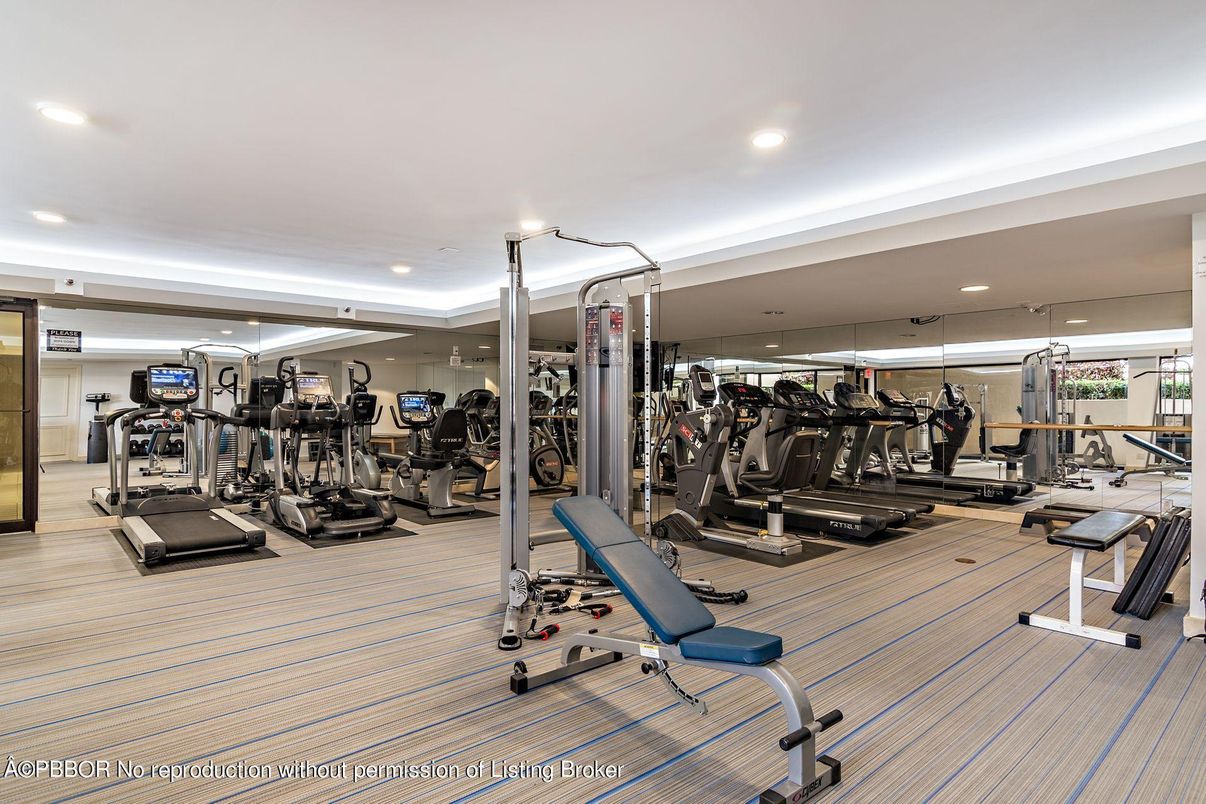 Fitness Equipment, Gym, Interior, Recessed Lighting