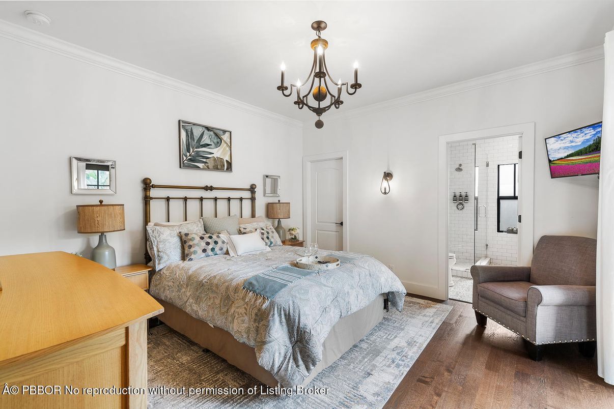 Bedroom, Chandelier, Interior, Wood Texture Flooring
