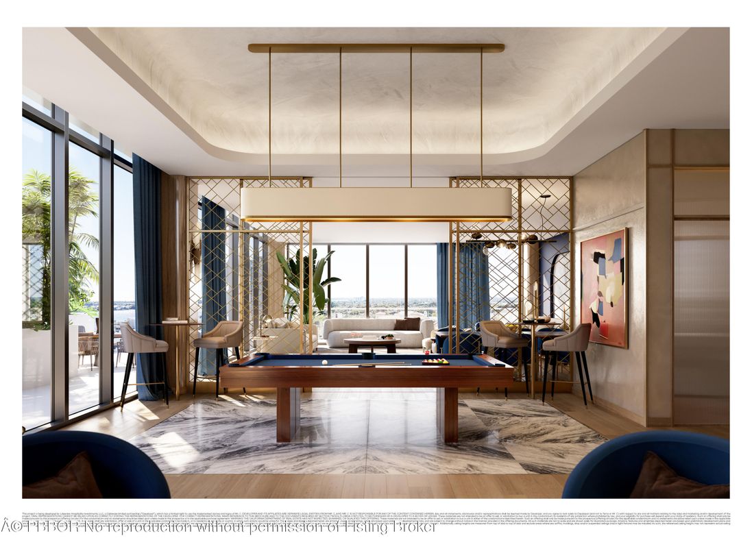 Billiard Table, Game Room, Interior, Pendant Lights, Wood Texture Flooring