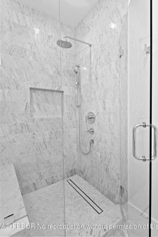Bathroom, Glass Shower, Interior, Marble Walls