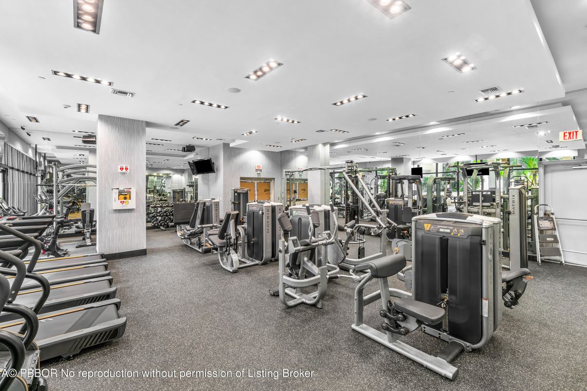 Fitness Equipment, Gym, Interior, Recessed Lighting