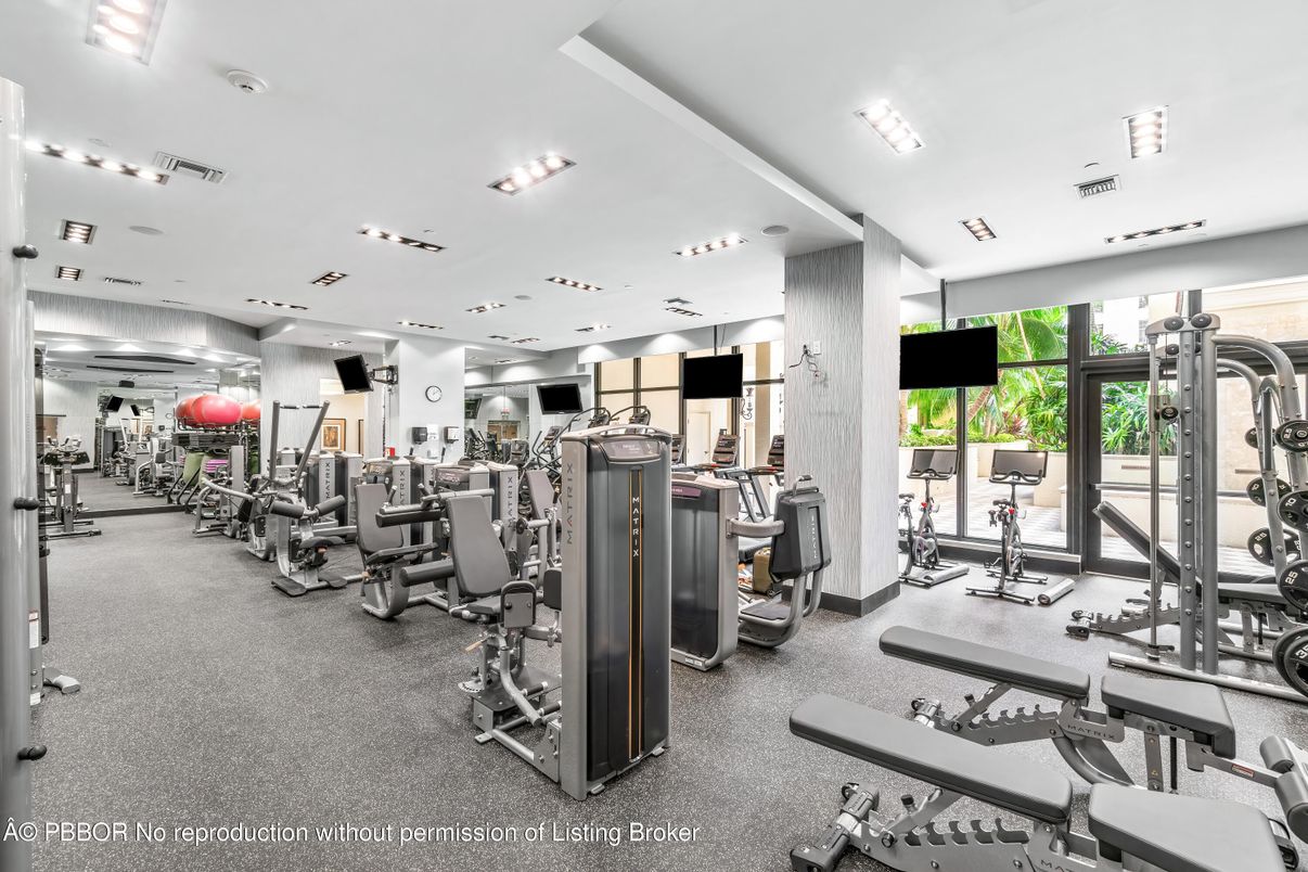 Fitness Equipment, Gym, Interior, Recessed Lighting
