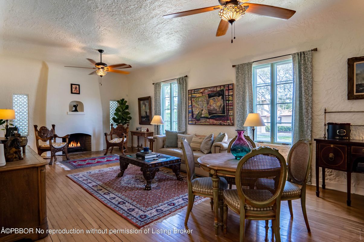 Dining room, Fireplace, Interior, Living room, Wood Texture Flooring
