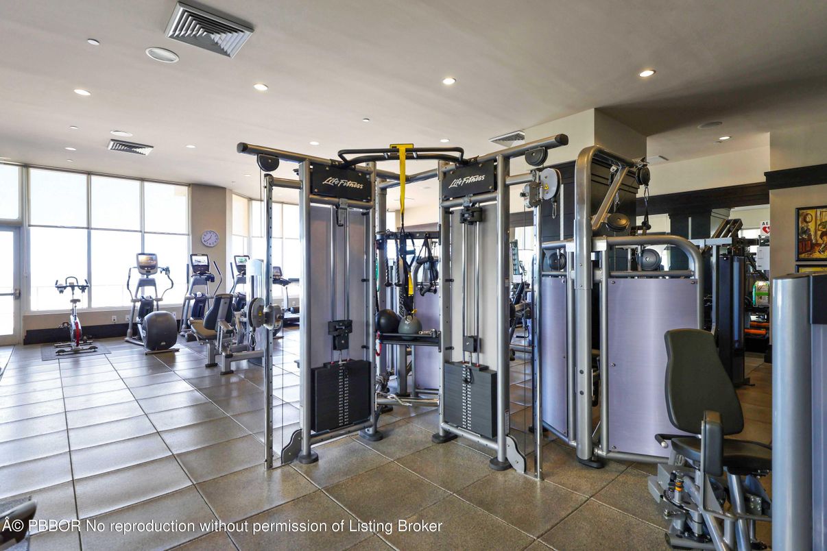 Fitness Equipment, Gym, Interior, Recessed Lighting