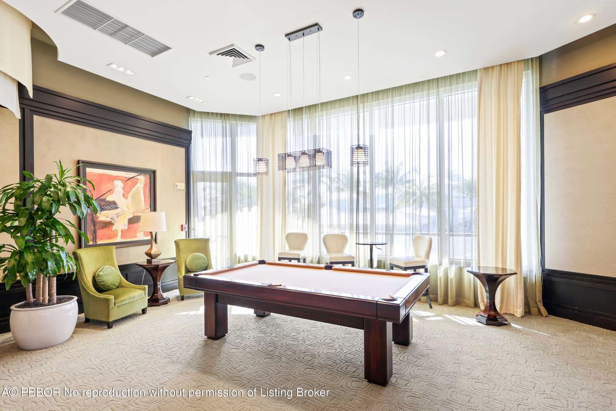 Billiard Table, Game Room, Interior, Pendant Lights, Recessed Lighting