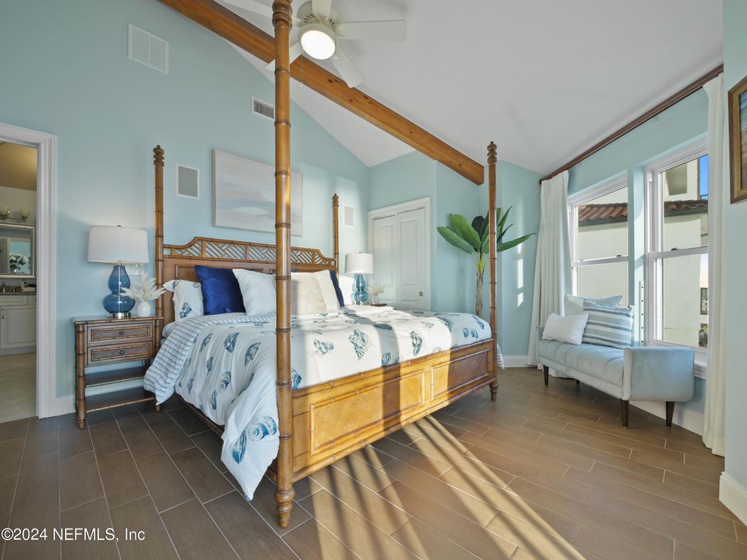 Bedroom, Interior, Wooden Beams, Wood Texture Flooring