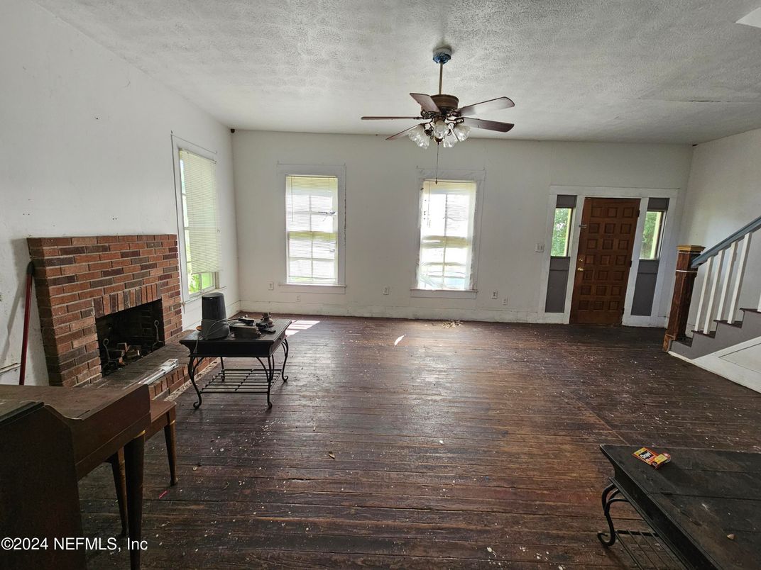 Empty room, Fireplace, Interior, Wood Texture Flooring