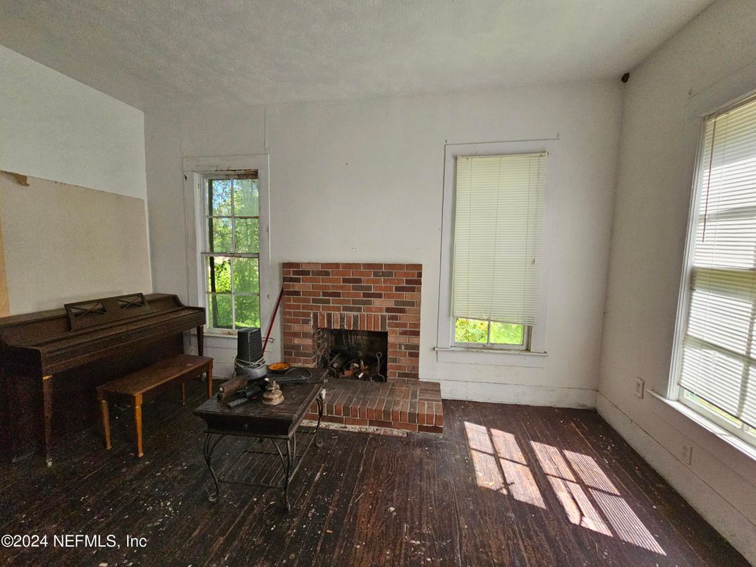 Fireplace, Interior, Piano, Wood Texture Flooring