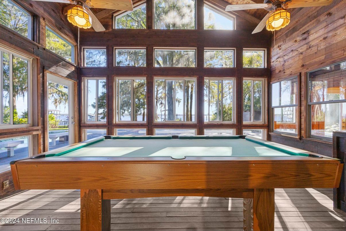 Billiard Table, Game Room, Interior, Wooden Walls