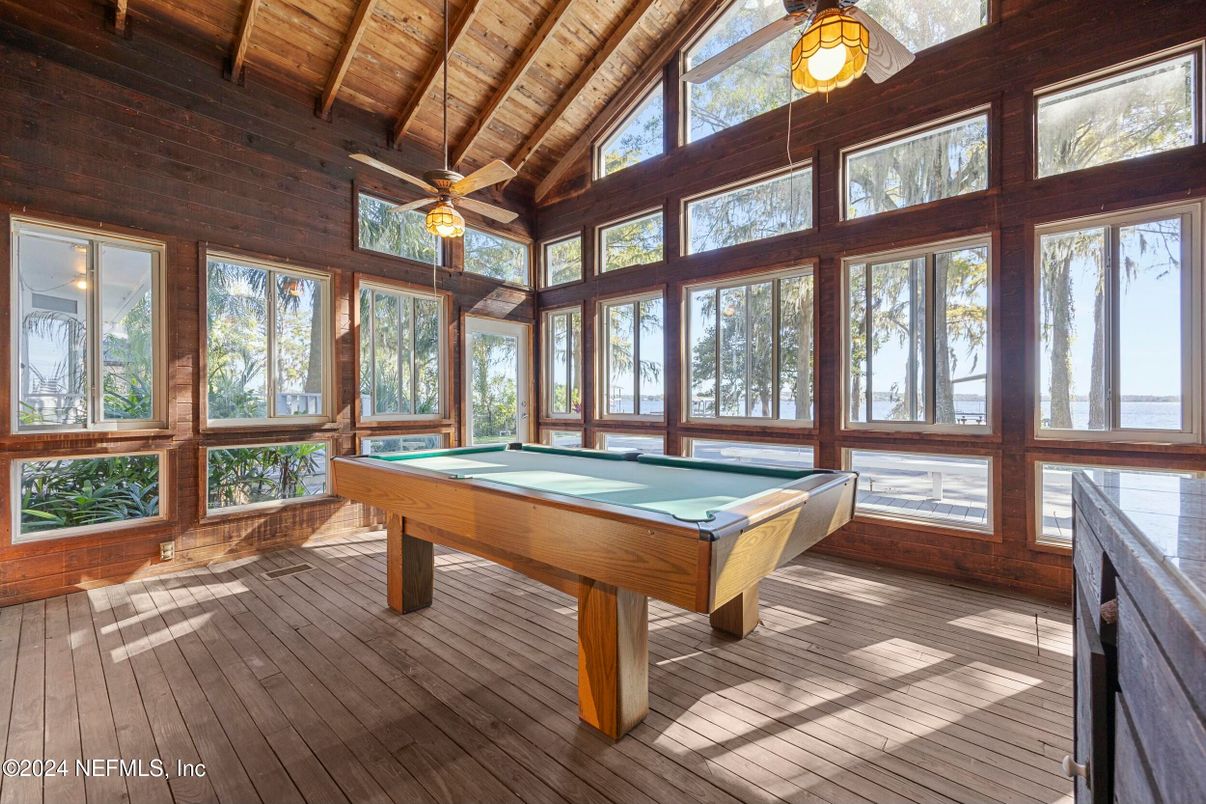 Billiard Table, Game Room, Interior, Wooden Beams, Wooden Ceilings, Wood Texture Flooring, Wooden Walls