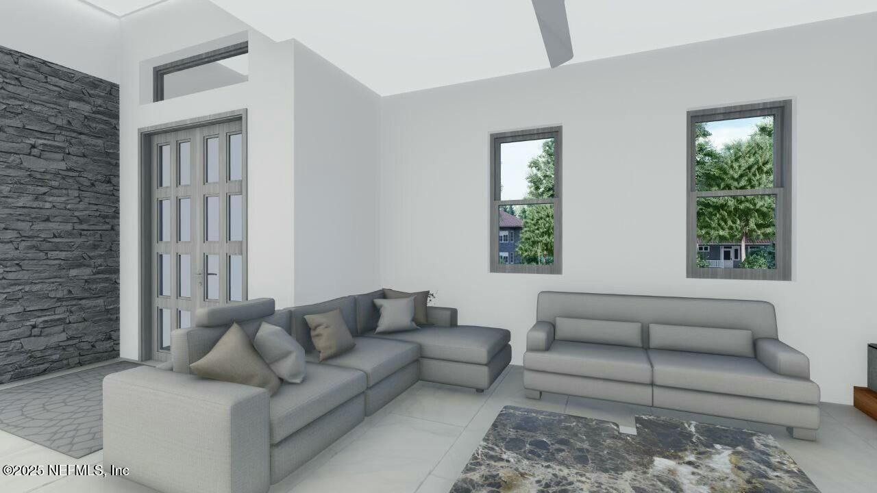 Interior, Living room, Stone Walls