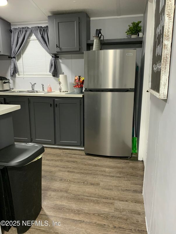 Interior, Kitchen, Stainless Steel Appliances, Wood Texture Flooring