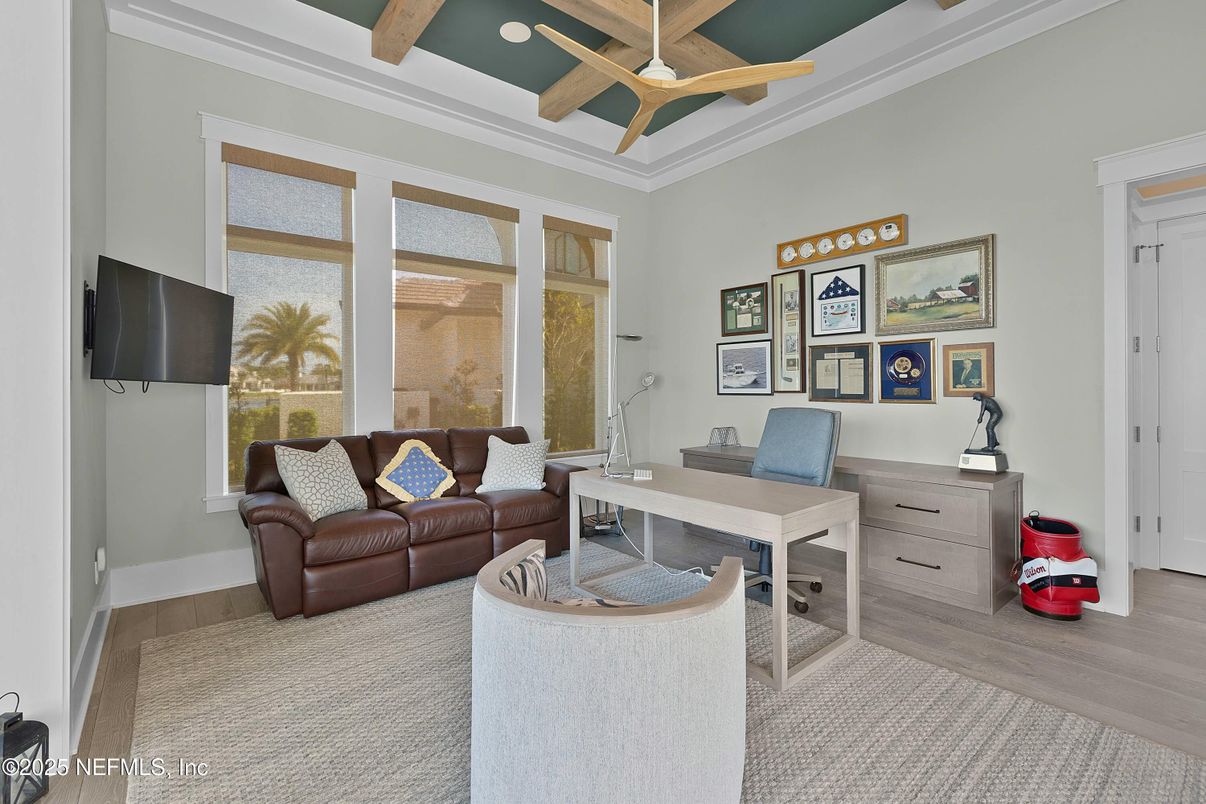 Home Office, Interior, Wooden Beams, Wood Texture Flooring