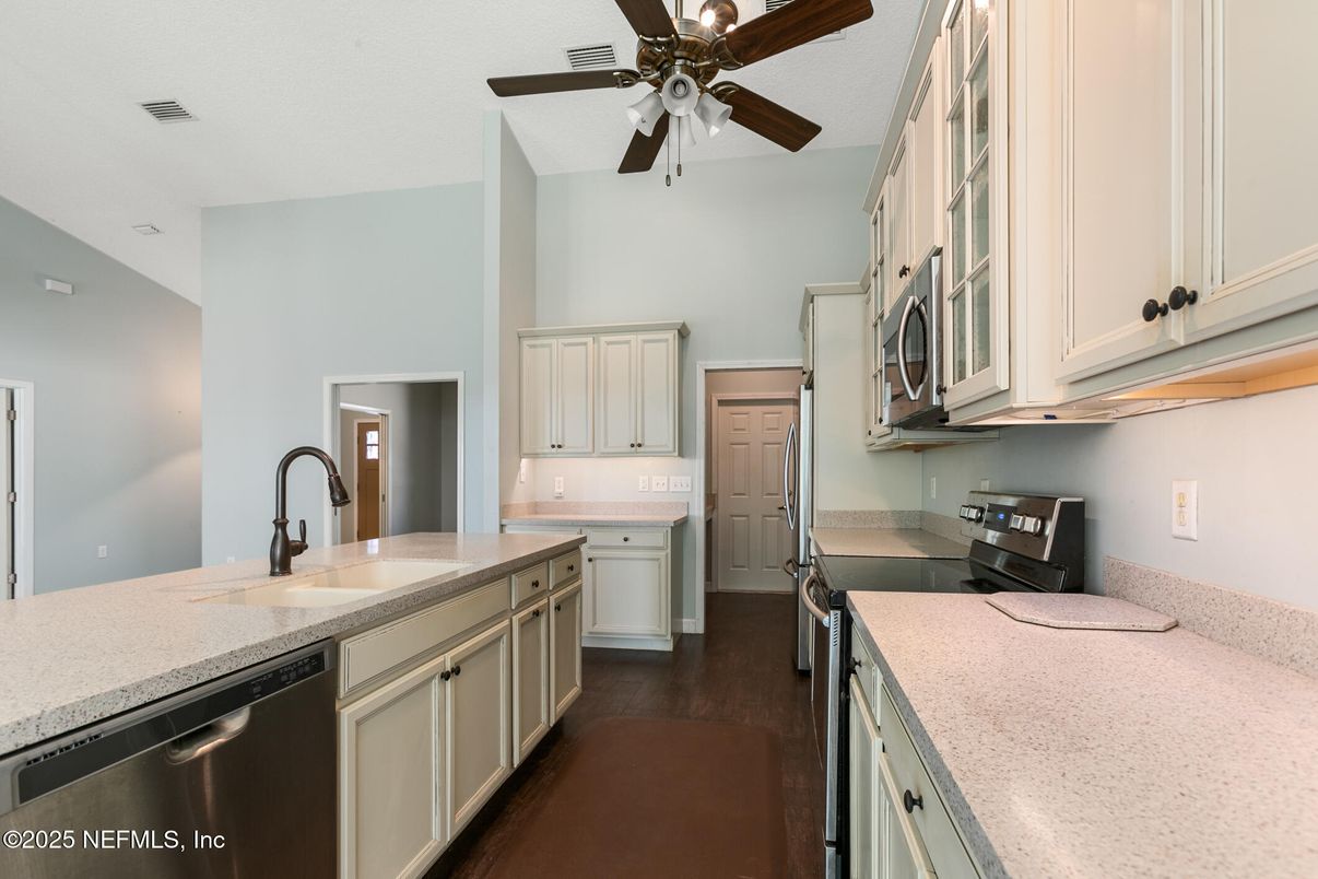 Interior, Kitchen, Wood Texture Flooring