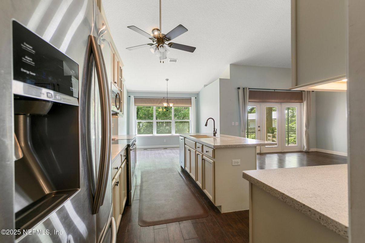 Interior, Kitchen, Wood Texture Flooring