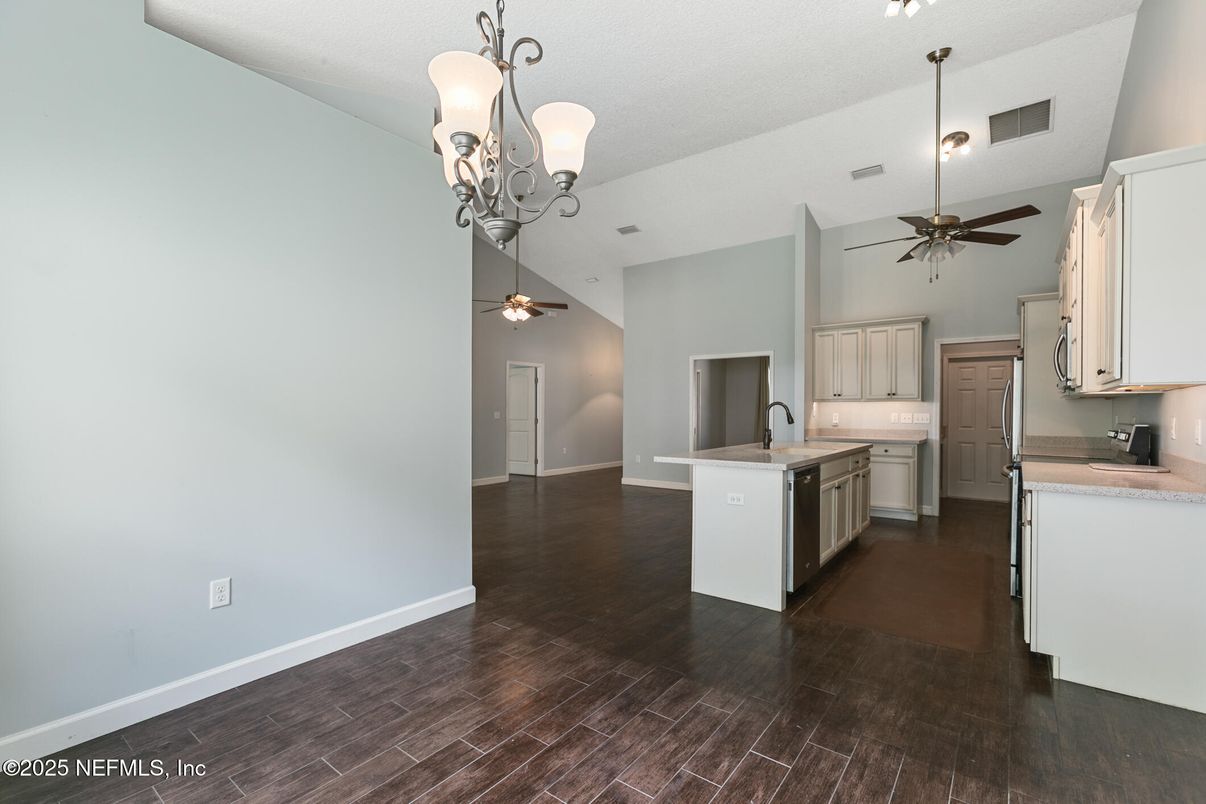 Chandelier, Interior, Kitchen, Wood Texture Flooring