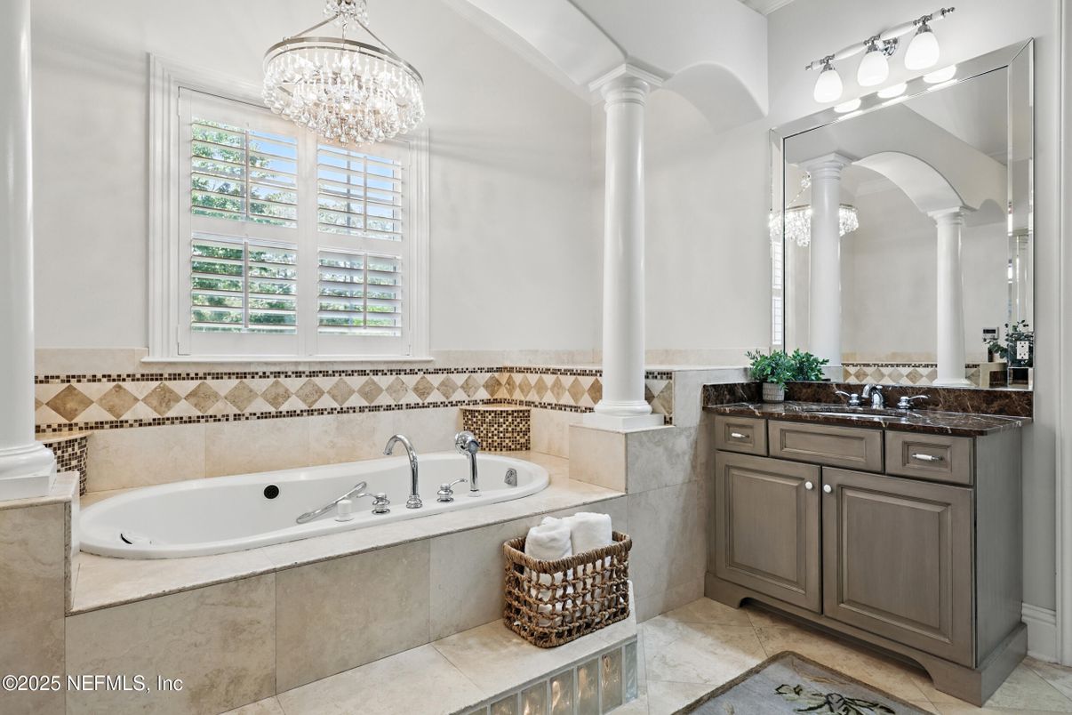 Bathroom, Chandelier, Interior