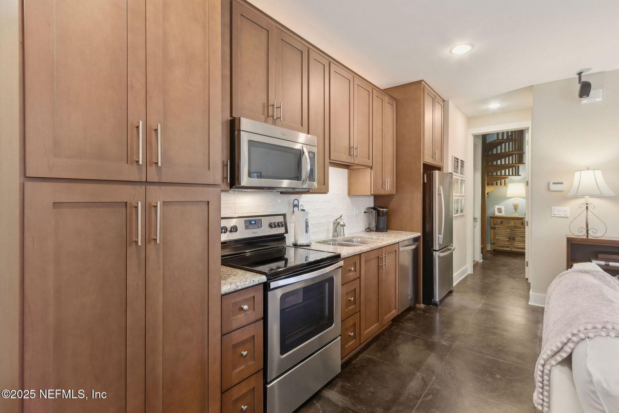 Interior, Kitchen, Recessed Lighting, Stainless Steel Appliances