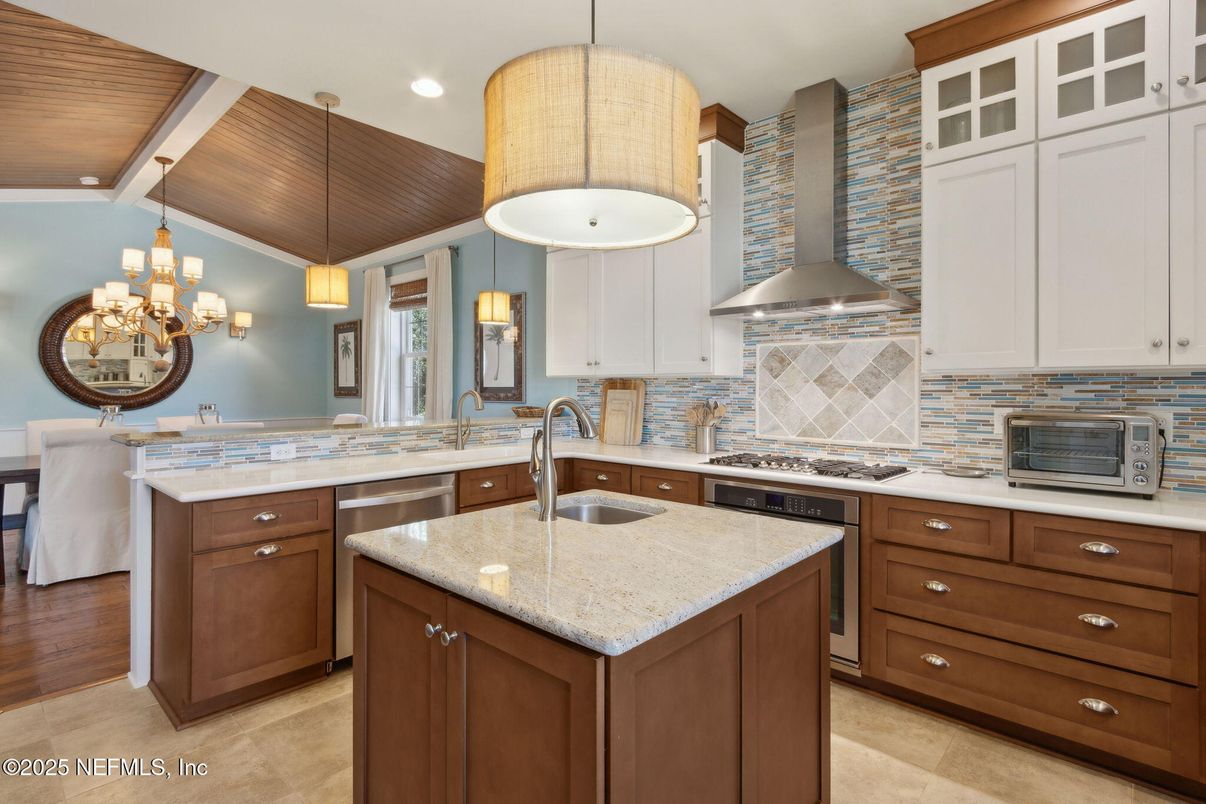 Interior, Kitchen, Pendant Lights, Recessed Lighting, Stainless Steel Appliances