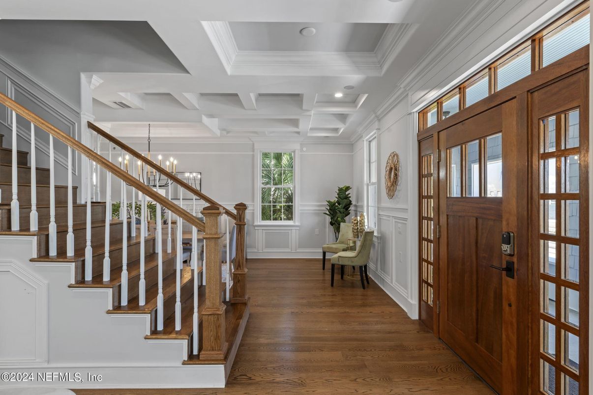 Chandelier, Interior, Recessed Lighting, Wood Texture Flooring