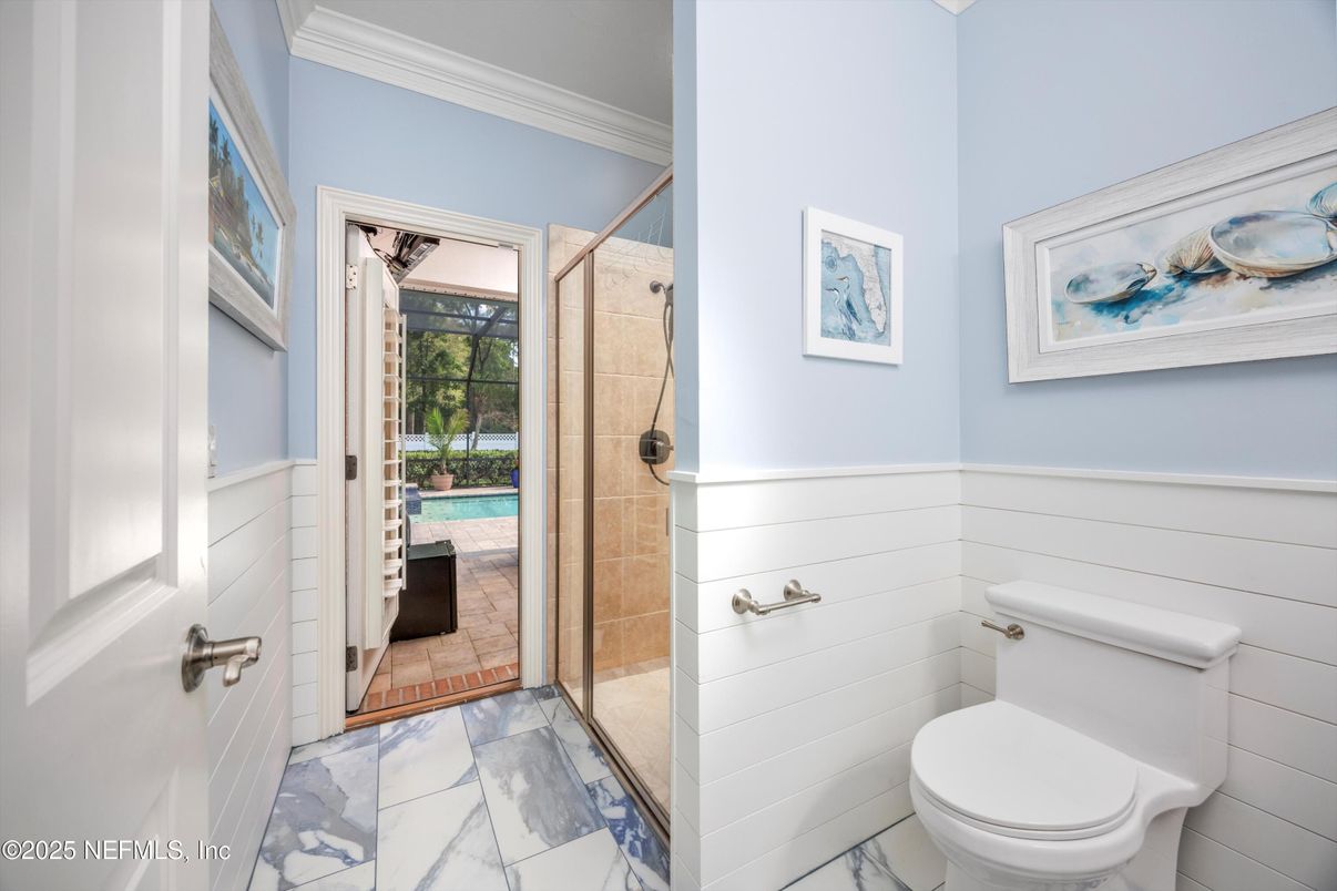 Bathroom, Glass Shower, Interior, Marble
